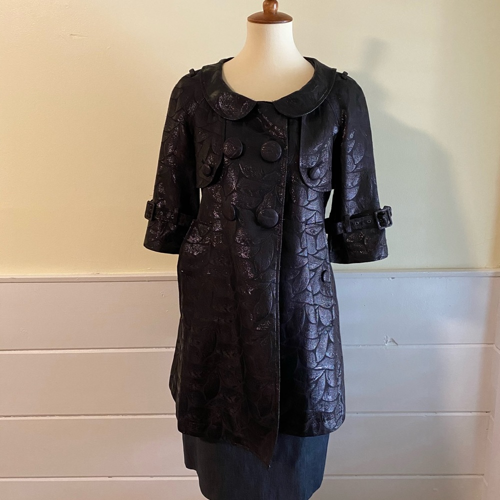 Shimmery Black Evening Peacoat Jacket By Arden B.